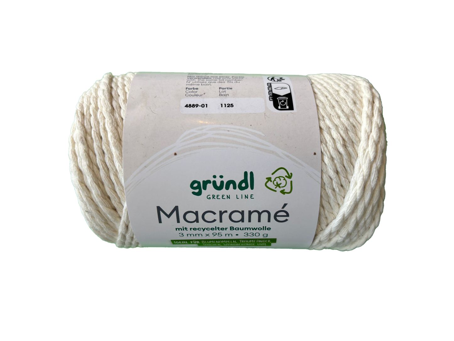 Macramé-Garn natur
