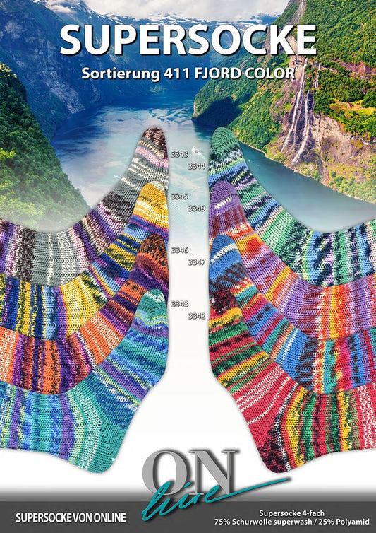 Sockengarn Supersocke 100 Sort. 411 Fjord Color (ONLine)